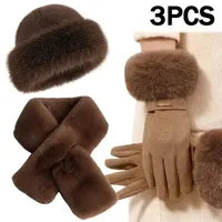 3 adet kış sıcaklığı aksesuar seti, Soğuk hava ve açık hava etkinlikleri için mükemmel, ideal Noel veya Sevgililer Günü hediyesi